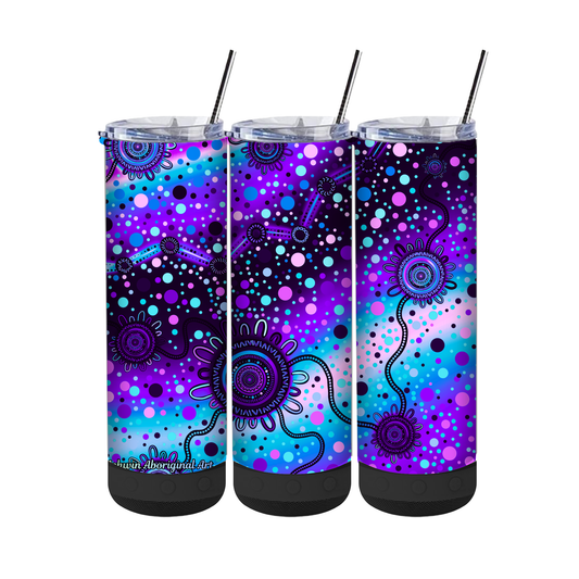 Connected - 20oz Aboriginal Art Bluetooth Speaker Tumbler
