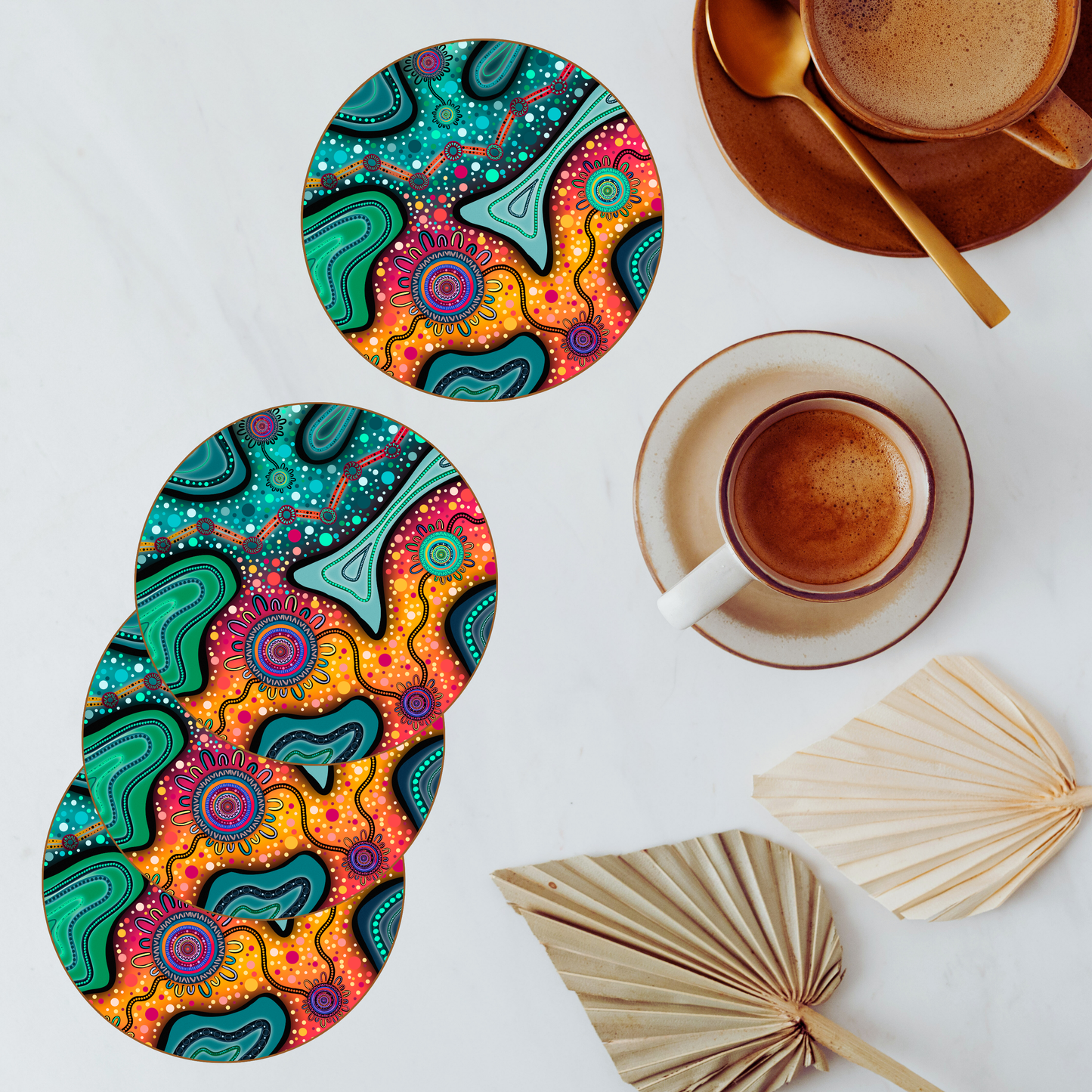 Pathways - Country - Aboriginal Art Coasters