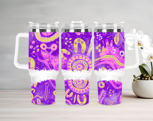 Country - Purple - 40oz Tumbler - Aboriginal Art