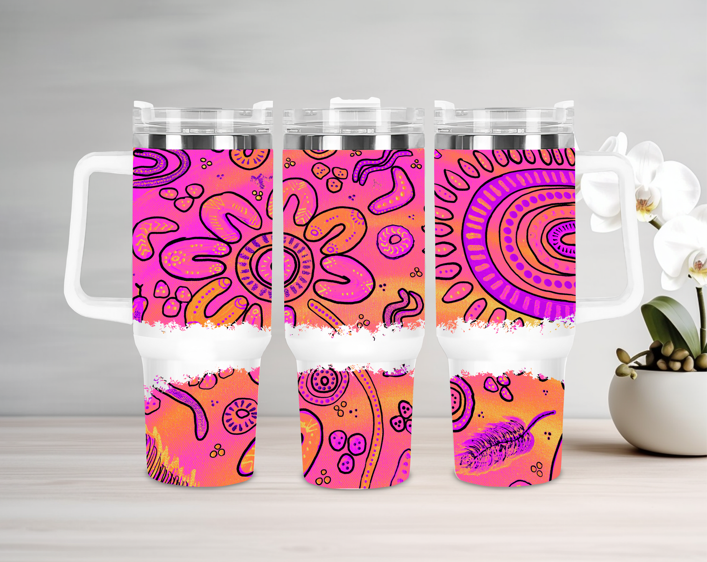Harmony - Sunset - 40oz Tumbler - Aboriginal Art