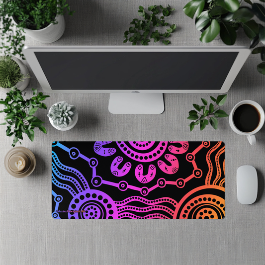 Wet Seasons  - Vibe - Aboriginal Art Desk Mat