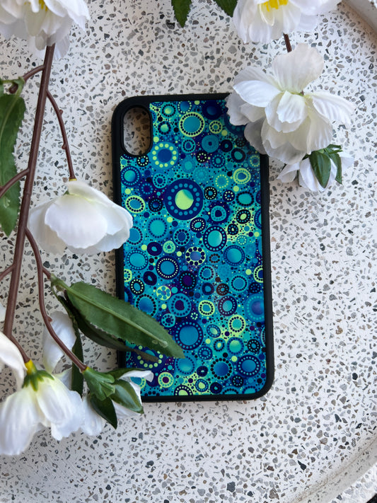 Mob - Azure - Aboriginal Art - Phone Case