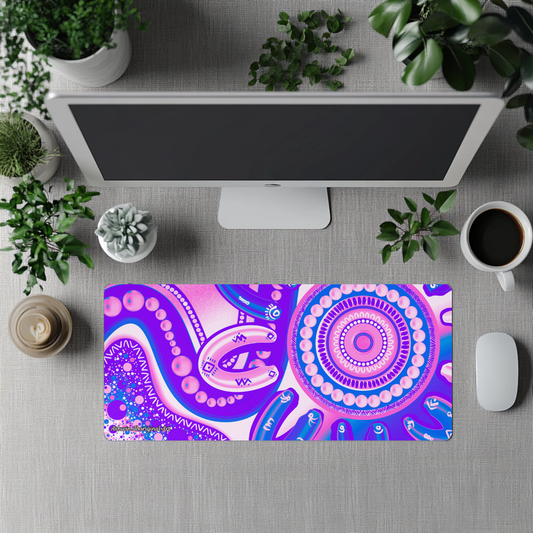 Belonging - Pastel - Aboriginal Art Desk Mat