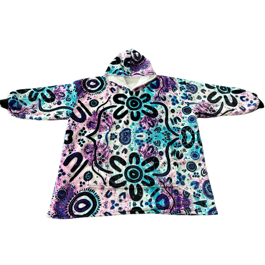 Stronger Than Before - Bliss - Aboriginal Art Hooded Blanket