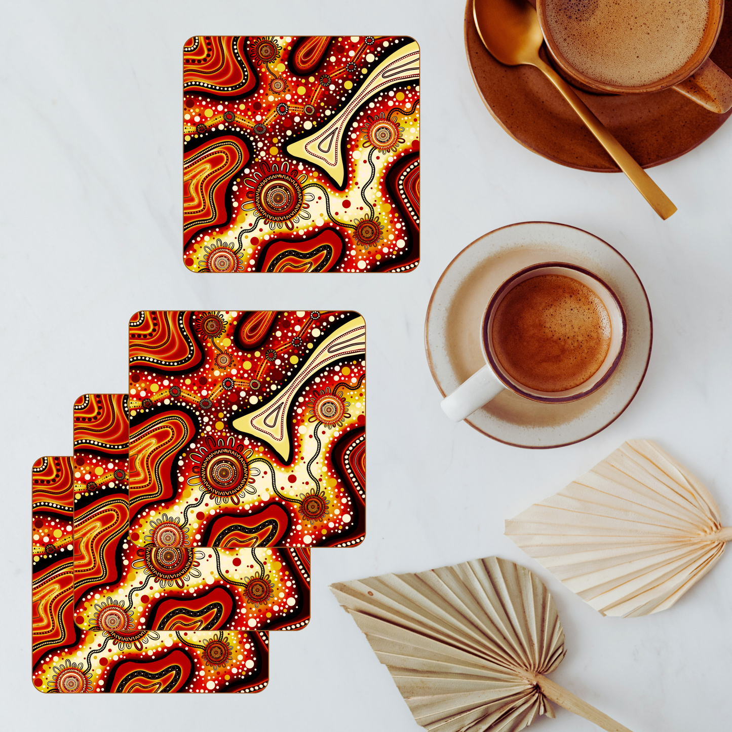 Pathways - Traditional - Aboriginal Art Coasters