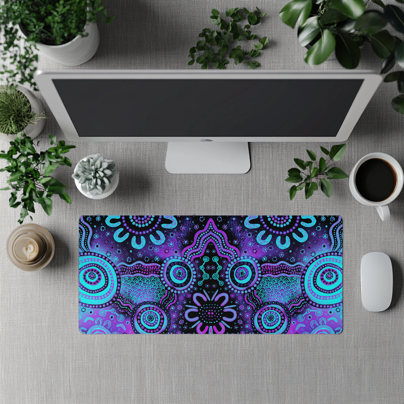 Wet Seasons - Dusk - Aboriginal Art Desk Mat