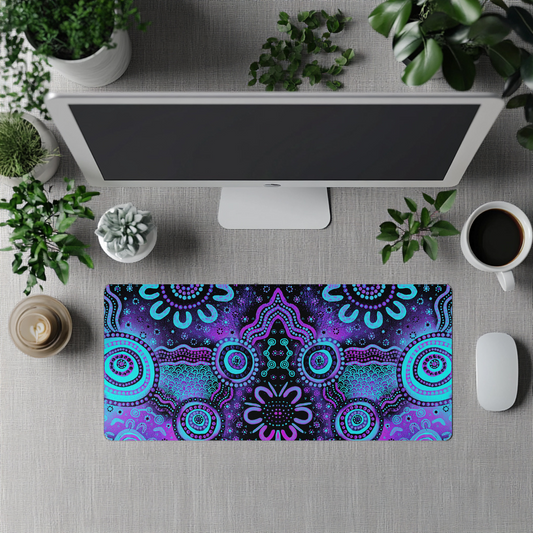 Wet Seasons - Dusk - Aboriginal Art Desk Mat