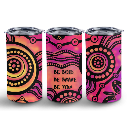 Be Bold - Sunset - 12oz Insulated Tumbler | Aboriginal Art Coffee Cup