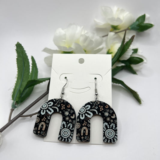 Stronger Than Before - Midnight - Aboriginal Art Earrings
