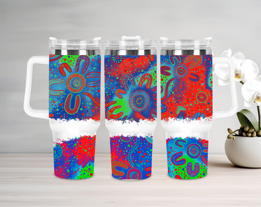 Flora - Winter - 40oz Tumbler - Aboriginal Art