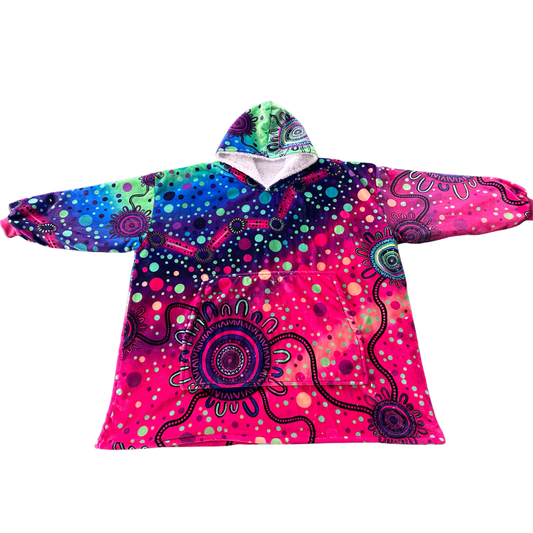 Connected - Aboriginal Art Hooded Blanket