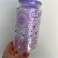 Sisterhood Pastel - Purple Iridescent GLASS - 16oz Glass Libbey Cup