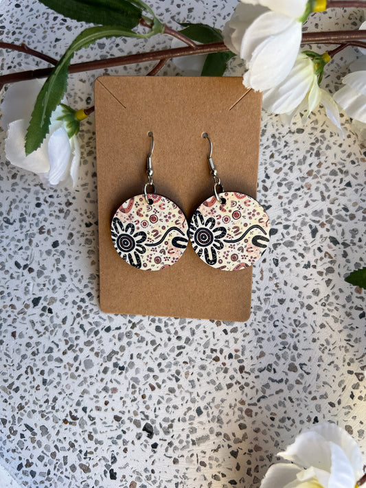 Stronger Than Before - Round - Wooden Earrings