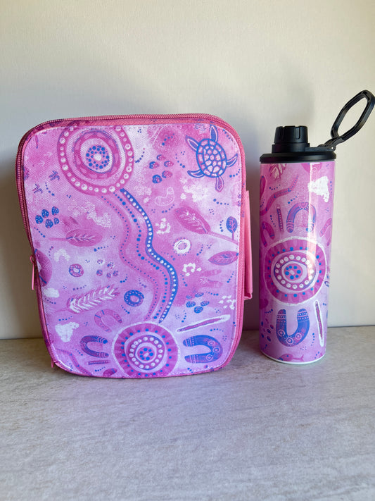 Country Pink - Lunch Boxes & Water Bottle Bundle