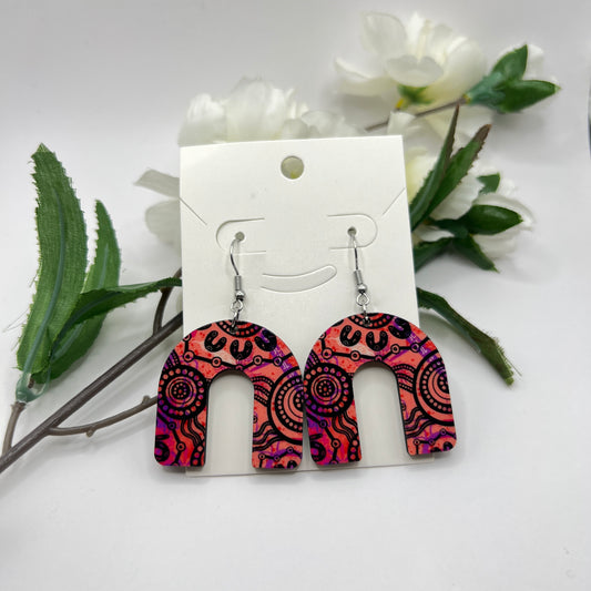 Wet Seasons - Sunrise - Aboriginal Art Earrings