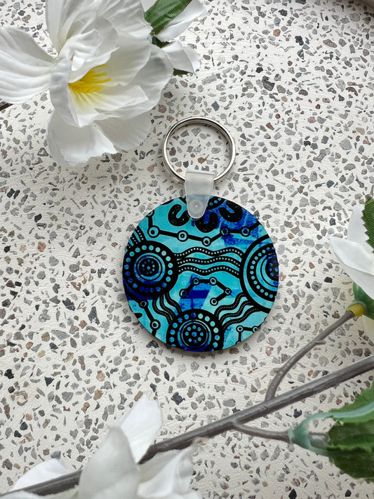 Wet Seasons - Sky - Aboriginal Art Keychain