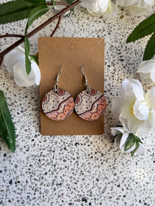 Journey - Round - Wooden Earrings