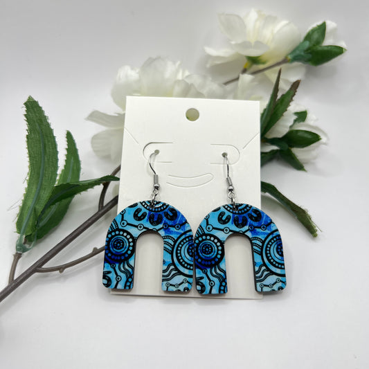 Wet Seasons - Sky - Aboriginal Art Earrings