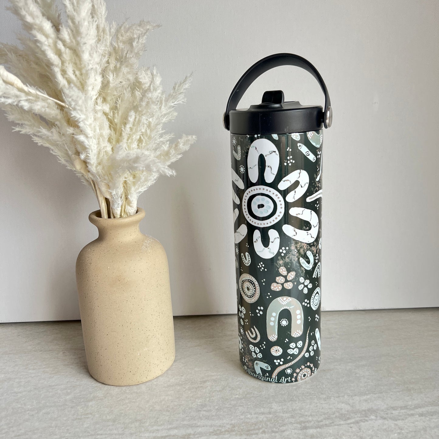 Stronger Than Before - Midnight - Aboriginal Art - 20oz Water Bottle
