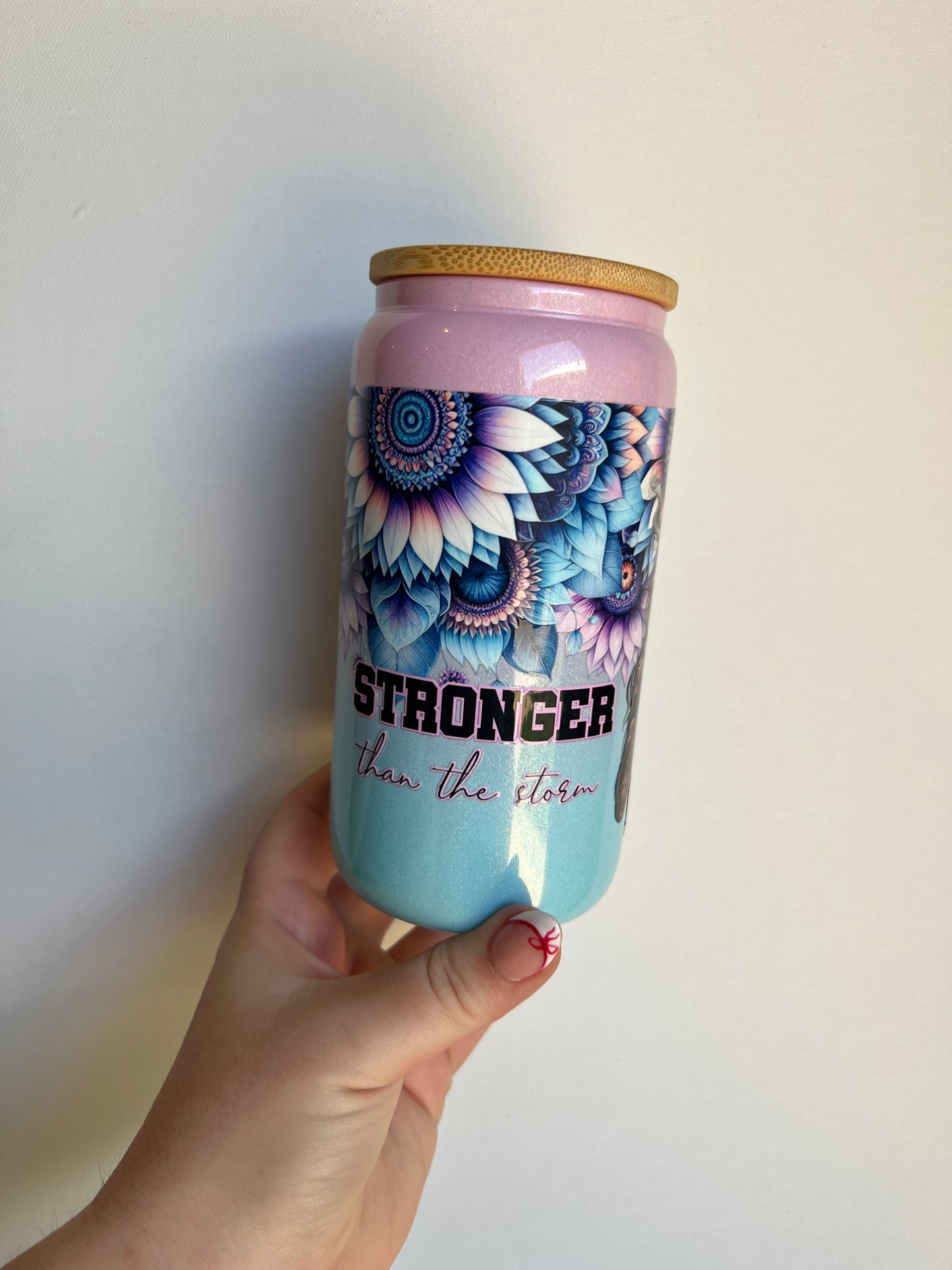 Stronger Than The Storm - 16oz Glass Libbey Cup