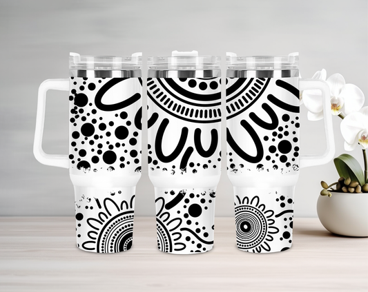 Sisterhood - Black - 40oz Tumbler - Aboriginal Art