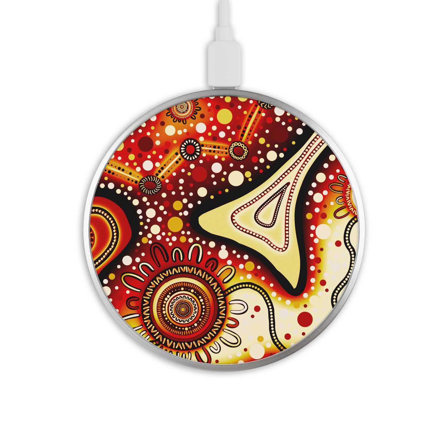 Pathways - Traditional - Wireless Phone Charger - Aboriginal Art