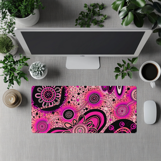 Dreaming - Pink - Aboriginal Art Desk Mat