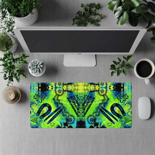 Warrior - Green - Aboriginal Art Desk Mat