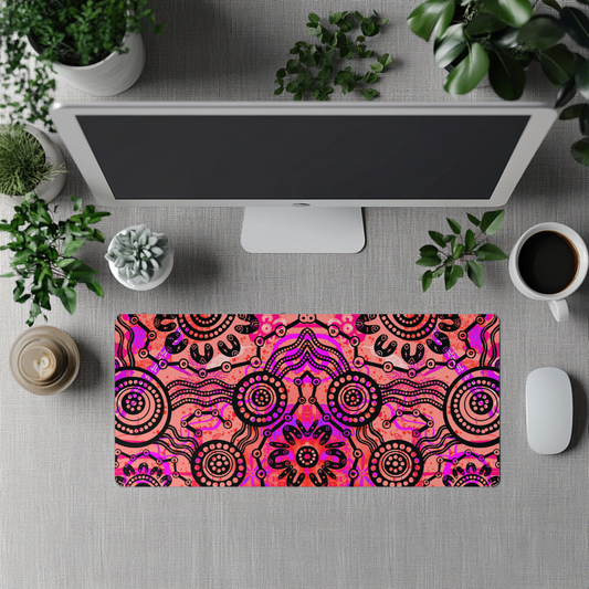 Wet Seasons - Sunrise - Aboriginal Art Desk Mat