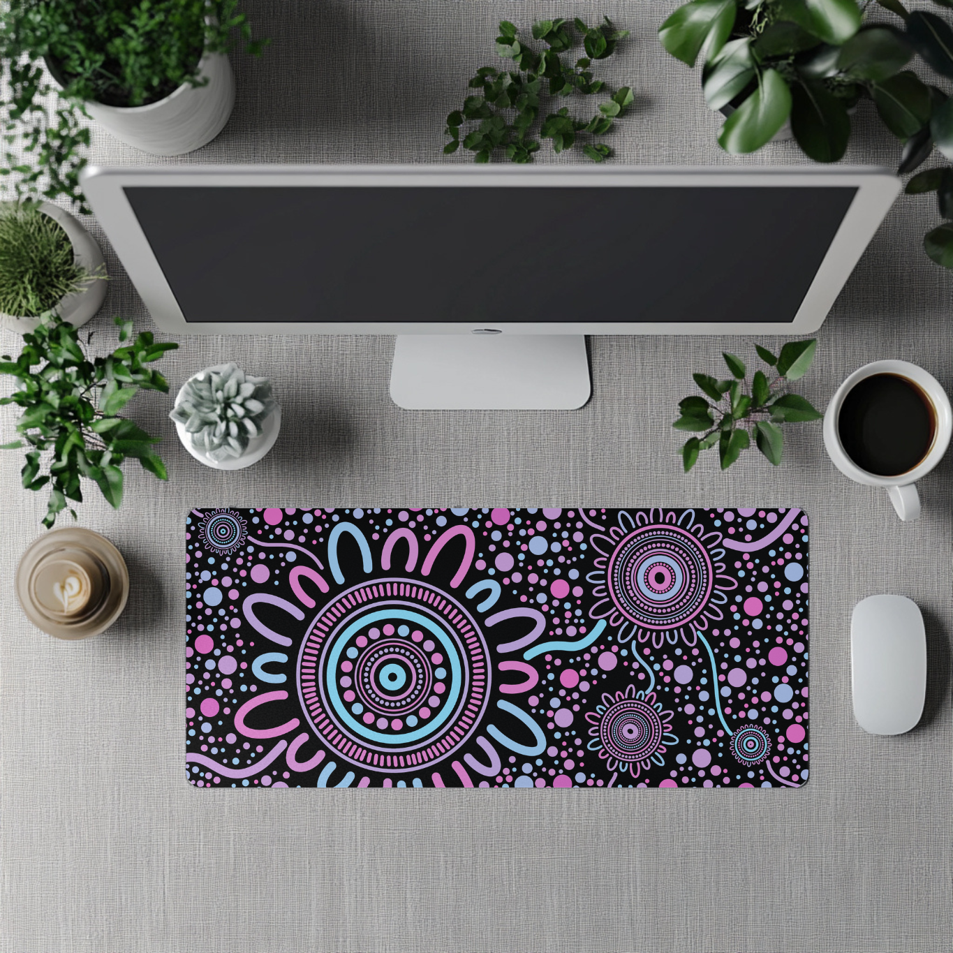 Sisterhood - Pastel - Aboriginal Art Desk Mat