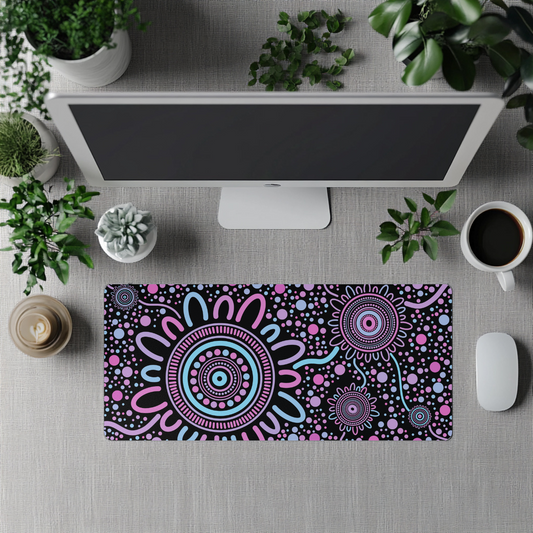 Sisterhood - Pastel - Aboriginal Art Desk Mat