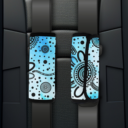 Community Marble - Sky - Aboriginal Art Seatbelt Covers - 1 cover