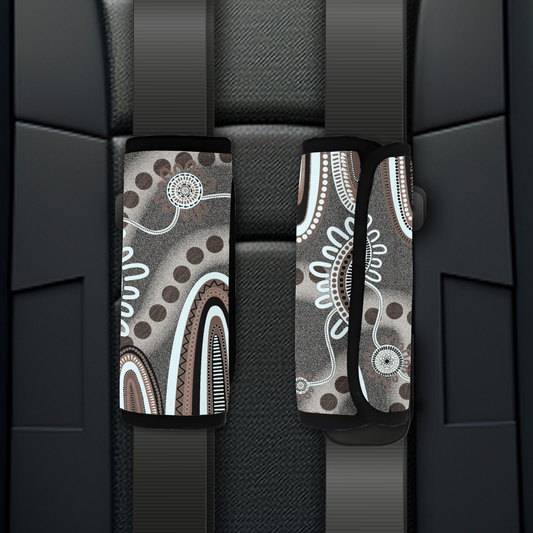Echoes - Earth - Aboriginal Art Seatbelt Covers - 1 cover