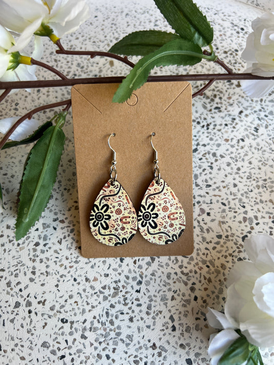 Stronger Than Before - Tear Drop - Wooden Earrings