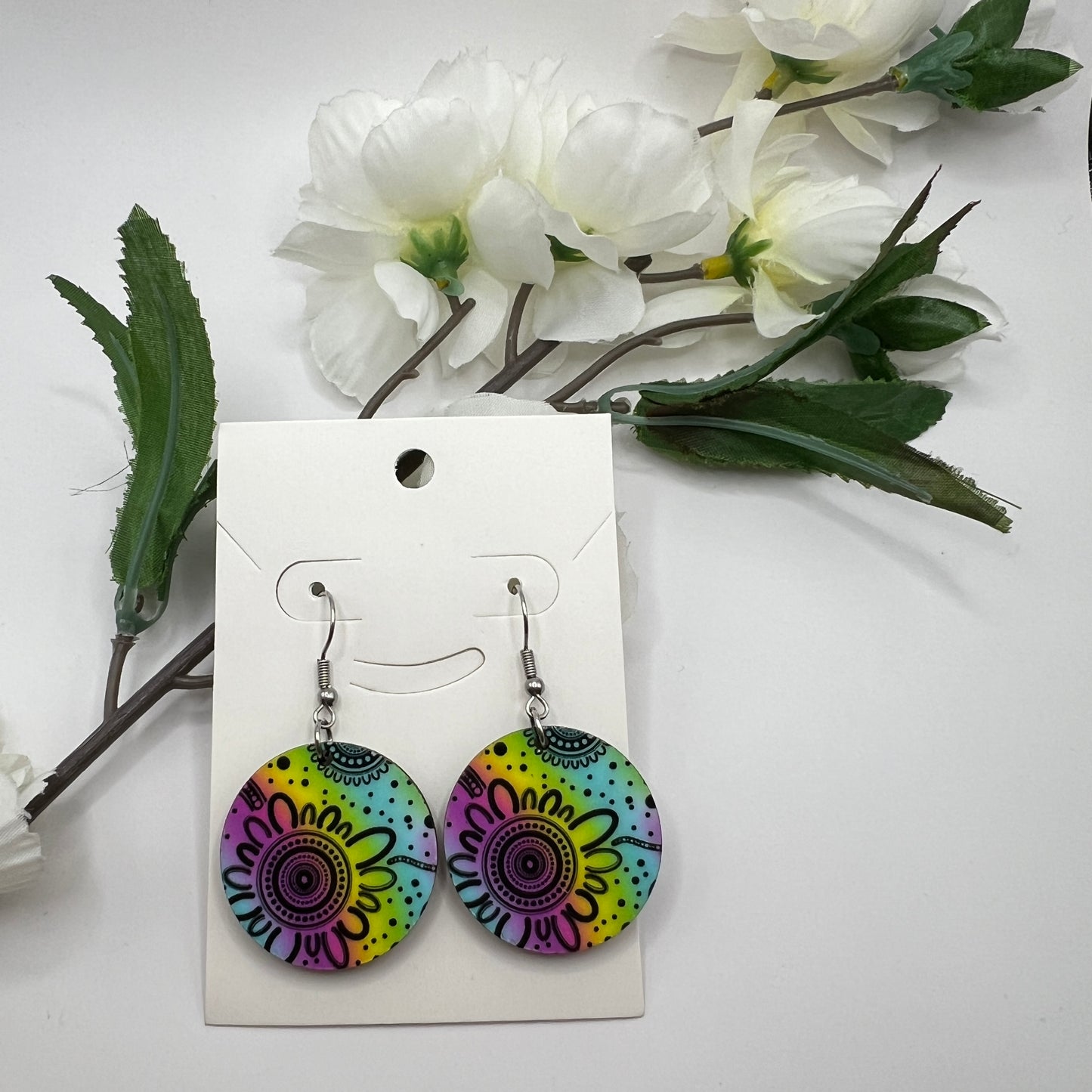Community - Wooden Aboriginal Art Earrings