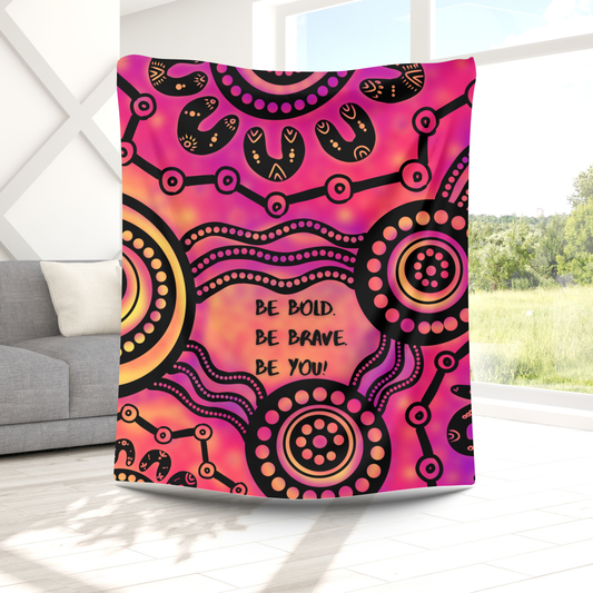 Be Bold - Wet Seasons - Sunset - Aboriginal Art Throw Blanket