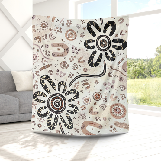 Stronger Than Before - Aboriginal Art Throw Blanket