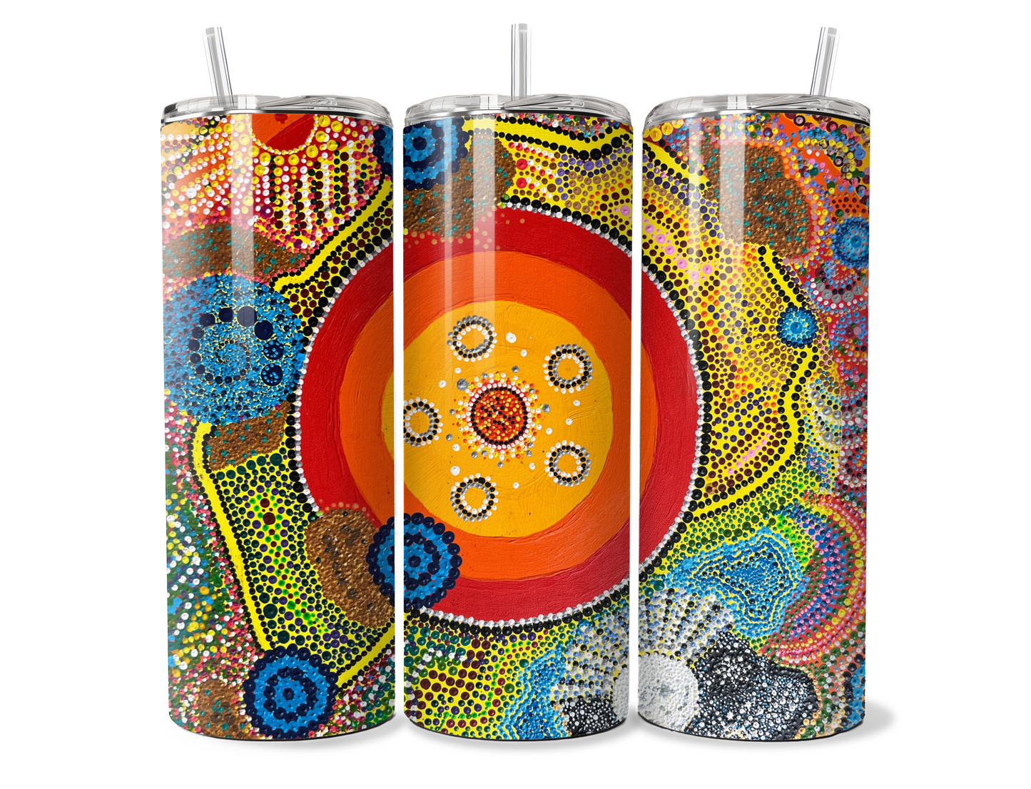 Seasons by Jum Ashwin - Aboriginal Art - 20oz Tumbler