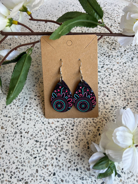 Sisterhood Pastel - Tear Drop - Wooden Earrings