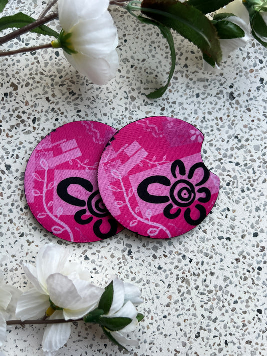 Car Coasters - Strong Yorga - Hot Pink