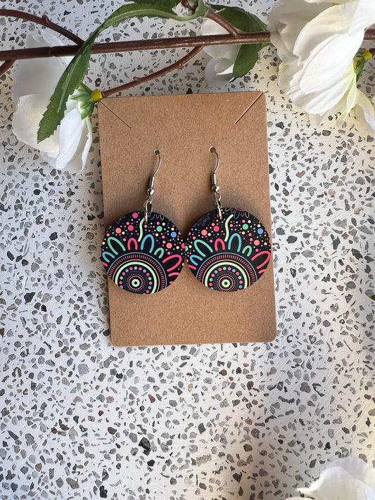 Sisterhood - Round - Wooden Earrings