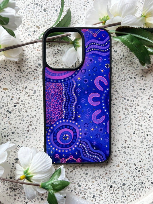 Wet Seasons - Purple - Aboriginal Art - Phone Case