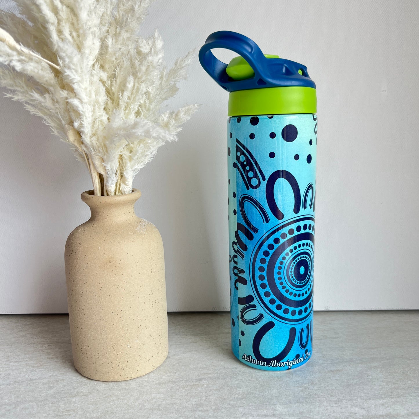 Community - Navy - Aboriginal Art - 20oz Water Bottle