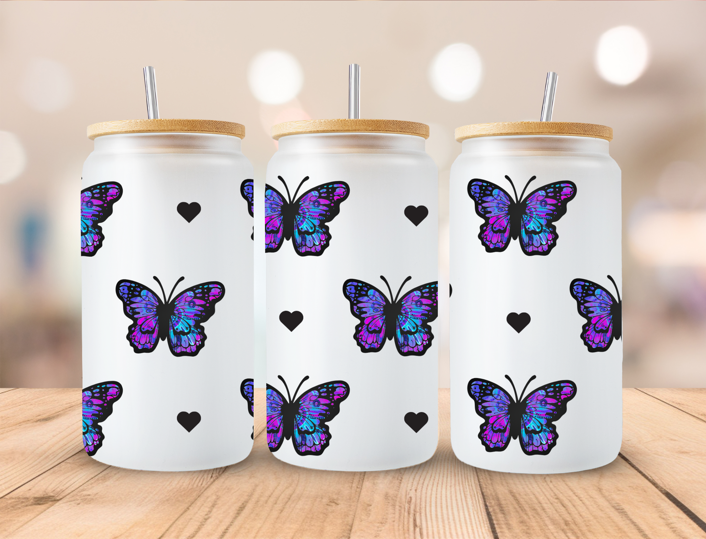 Butterflies & Hearts - UV DTF WRAP