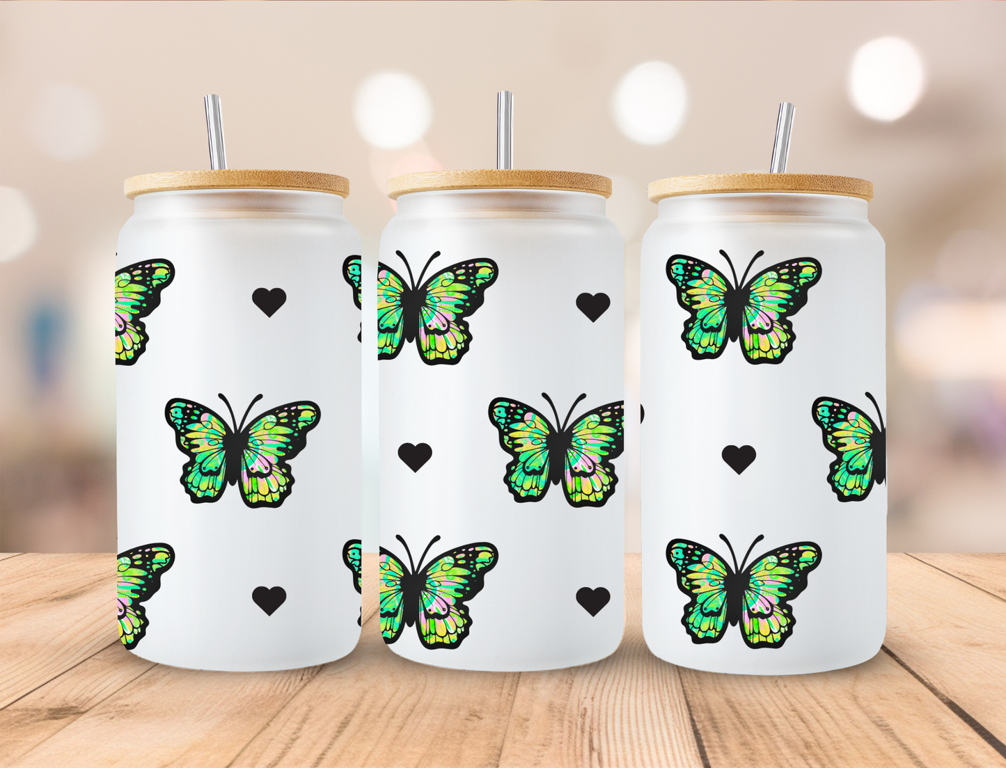 Butterflies & Hearts - UV DTF WRAP