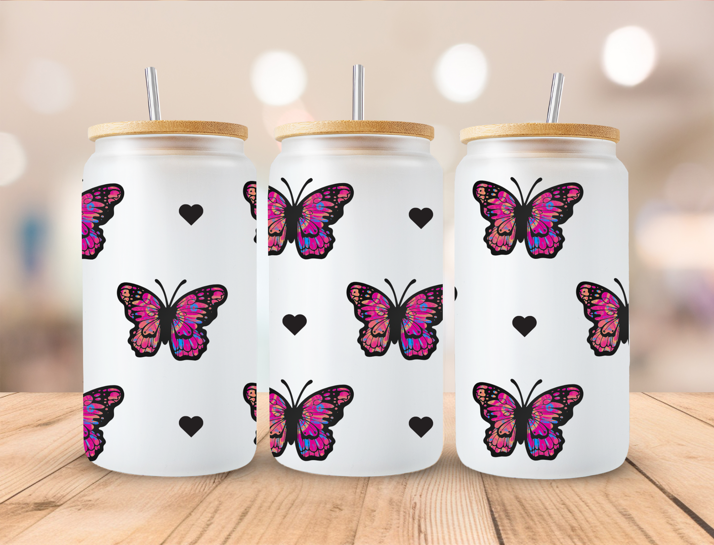 Butterflies & Hearts - UV DTF WRAP