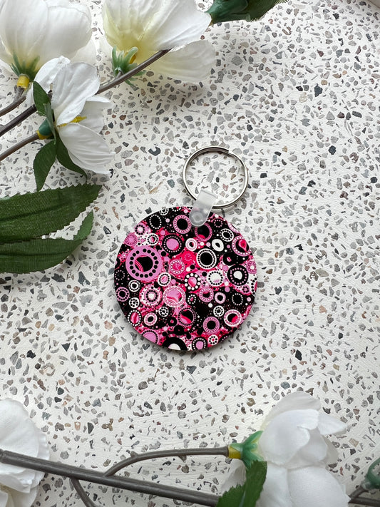 Mob - Pink - Aboriginal Art Keychain