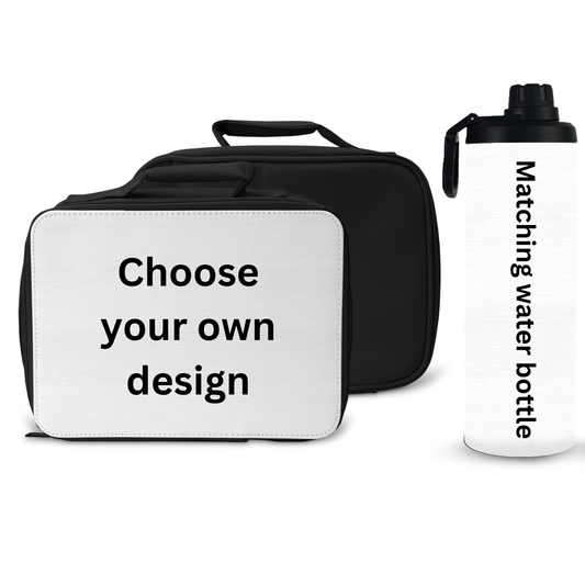 CHOOSE YOUR OWN DESIGN - Lunch Boxes & Water Bottle Bundle