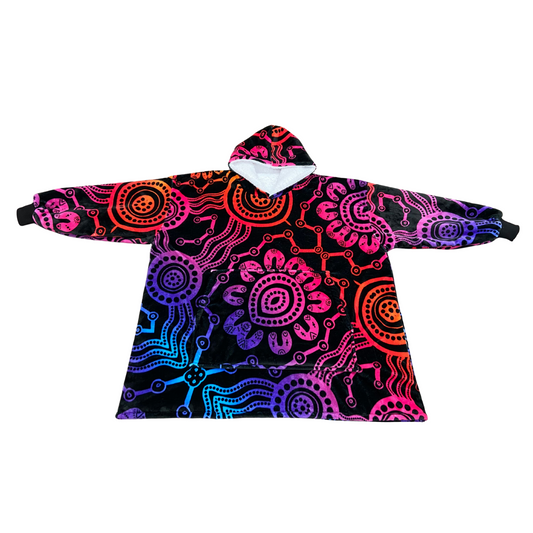 Wet Seasons - Vibe - Aboriginal Art Hooded Blanket