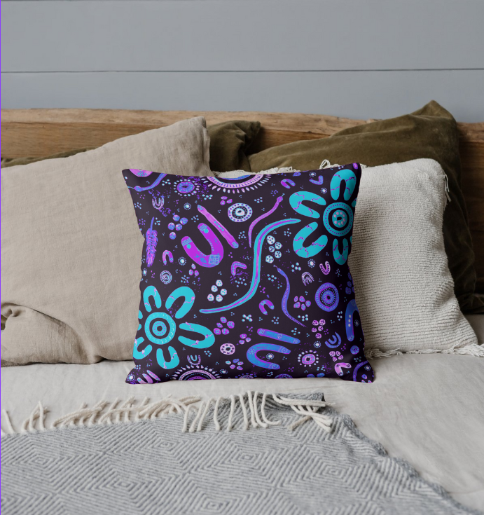 Stronger Than Before - Dusk - Aboriginal Art European Pillow Cases